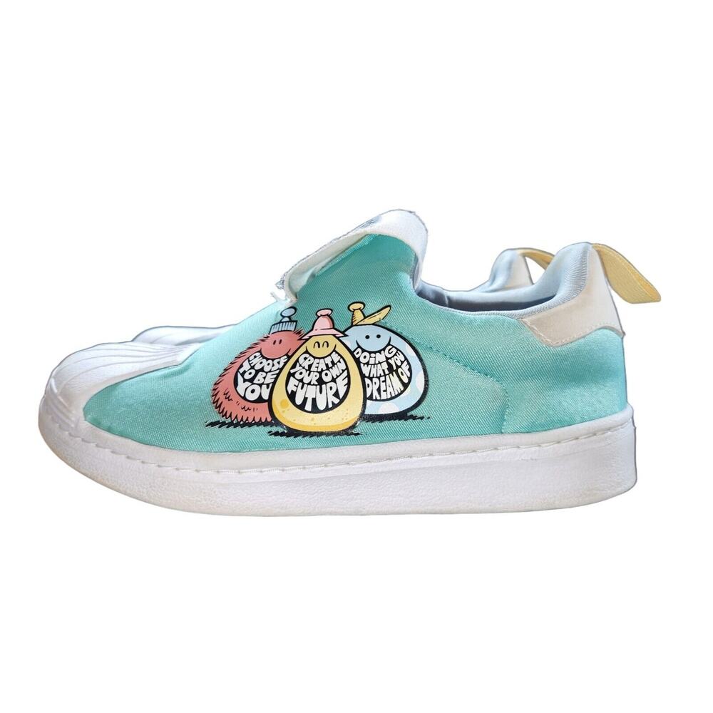 Adidas Kevin lyons X superstar360 primegreen ortholite little kid shoes 13K Aqua